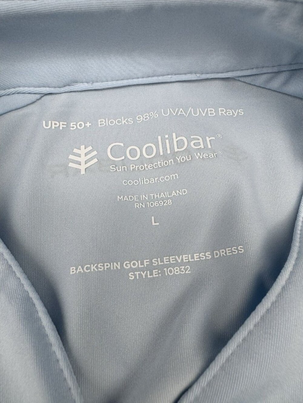 Coolibar Blue Backspin Golf Sleeveless Dress L NEW UPF 50+ Stretch Lightweight - Picture 7 of 10